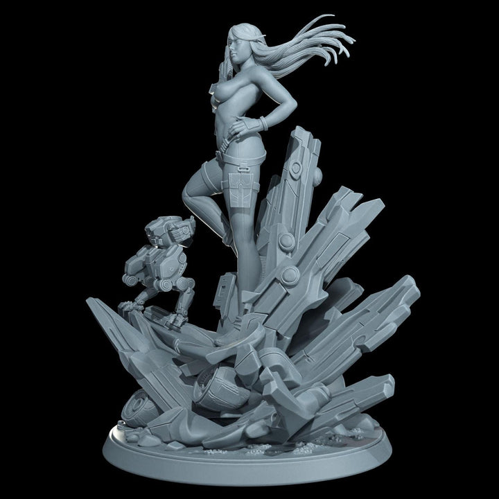 Cyber Stealth Operative Female Unpainted Mini Sci-Fi Starfinder Topless Nude NSFW