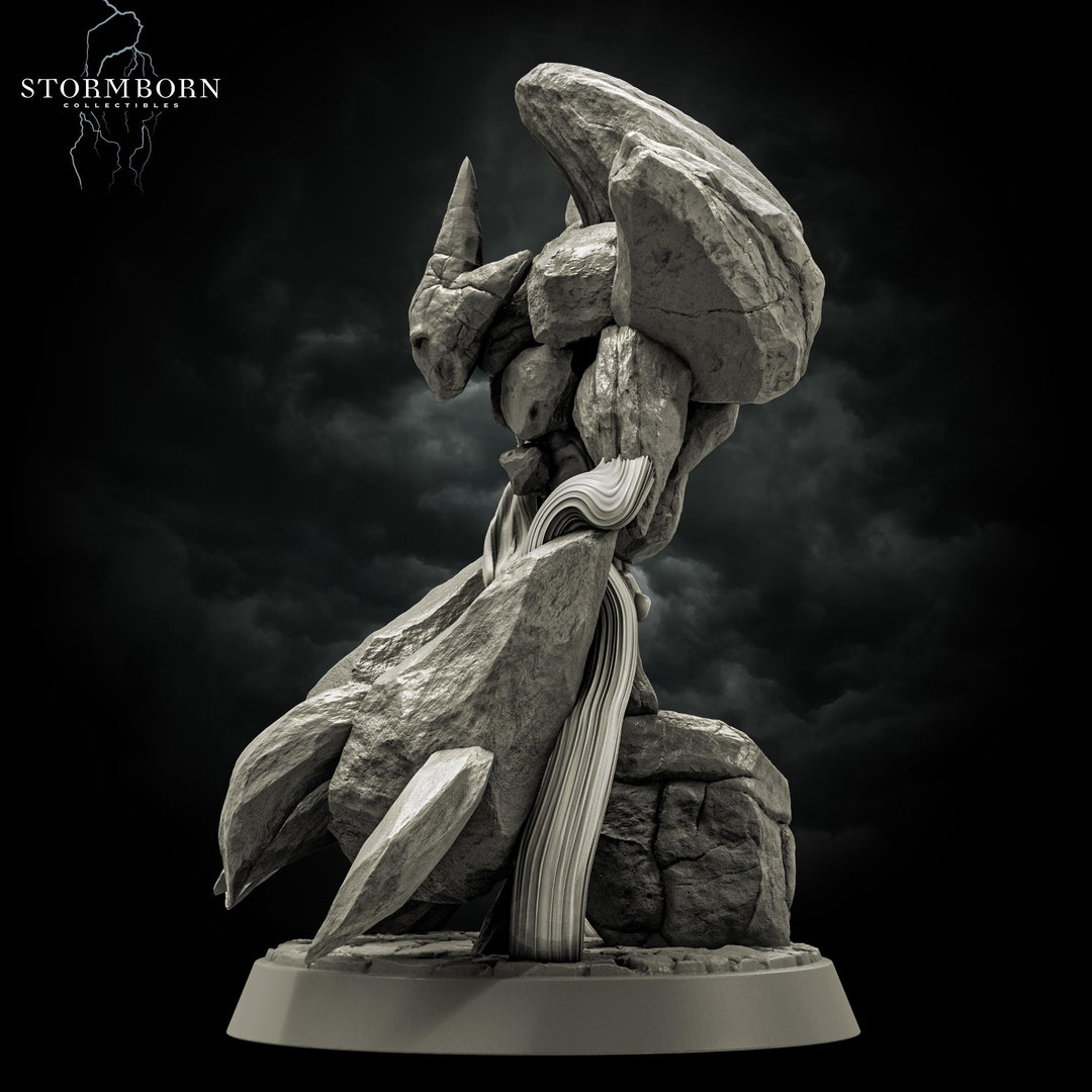 Earth Elemental Unpainted Miniature | Stone Golem Monster | Resin Boss for DnD Pathfinder