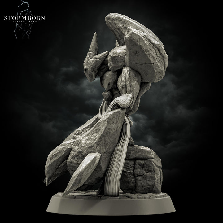 Earth Elemental Unpainted Miniature | Stone Golem Monster | Resin Boss for DnD Pathfinder