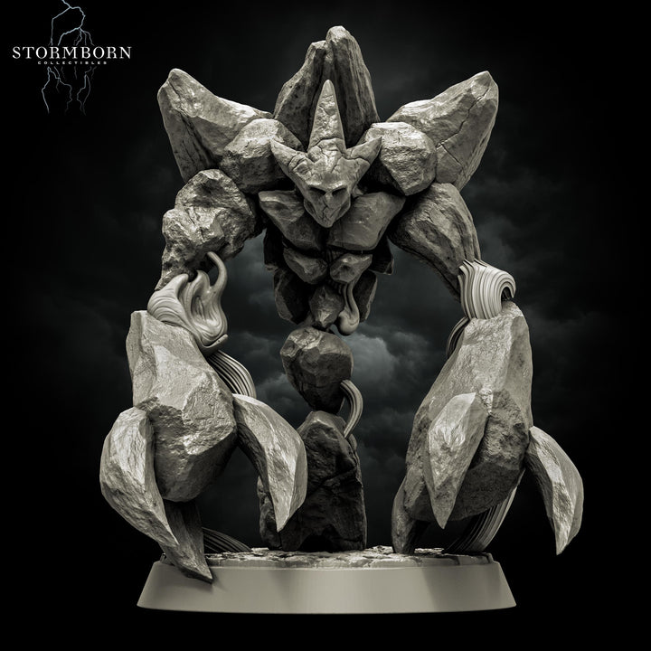 Earth Elemental Unpainted Miniature | Stone Golem Monster | Resin Boss for DnD Pathfinder