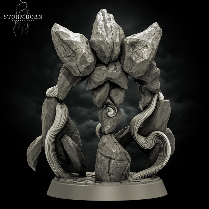 Earth Elemental Unpainted Miniature | Stone Golem Monster | Resin Boss for DnD Pathfinder