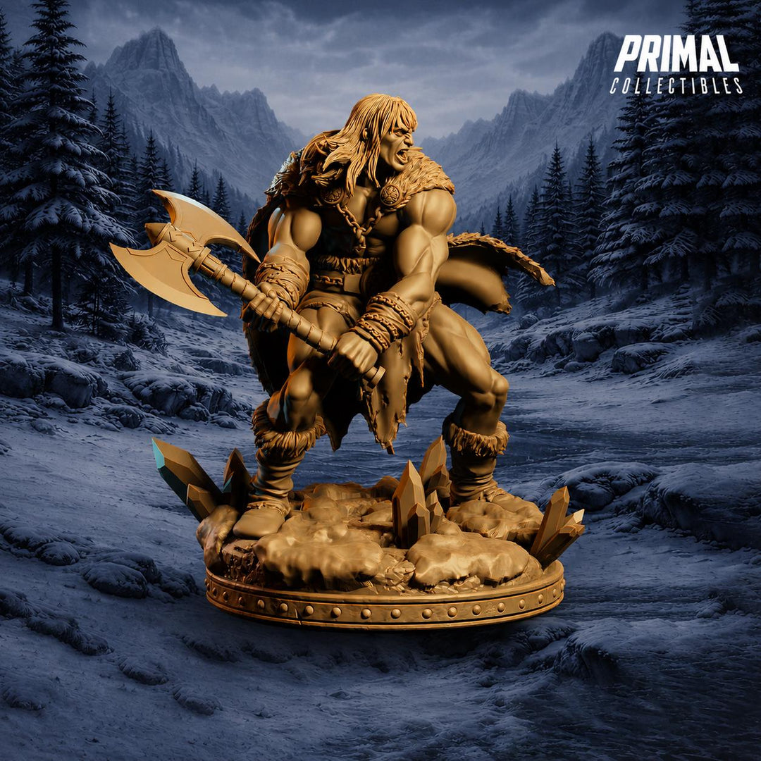 Human Barbarian Miniature DnD Berserker Warrior | Axe Fighter UNPAINTED Resin