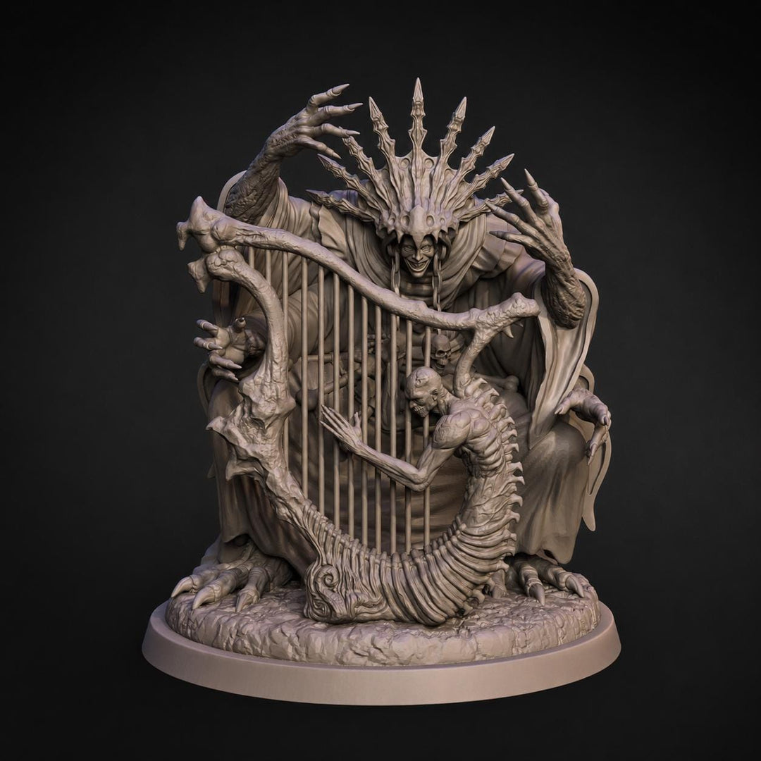 Demon Miniature | Cursed Harpist Boss | UNPAINTED Resin DnD Pathfinder