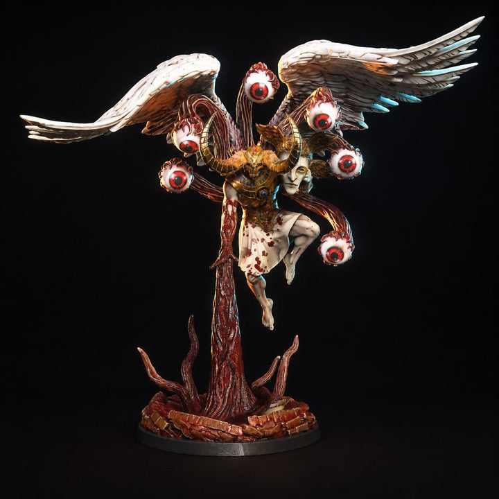 Fallen Angel Miniature | Winged Eye Demon Boss | UNPAINTED Resin DnD Pathfinder