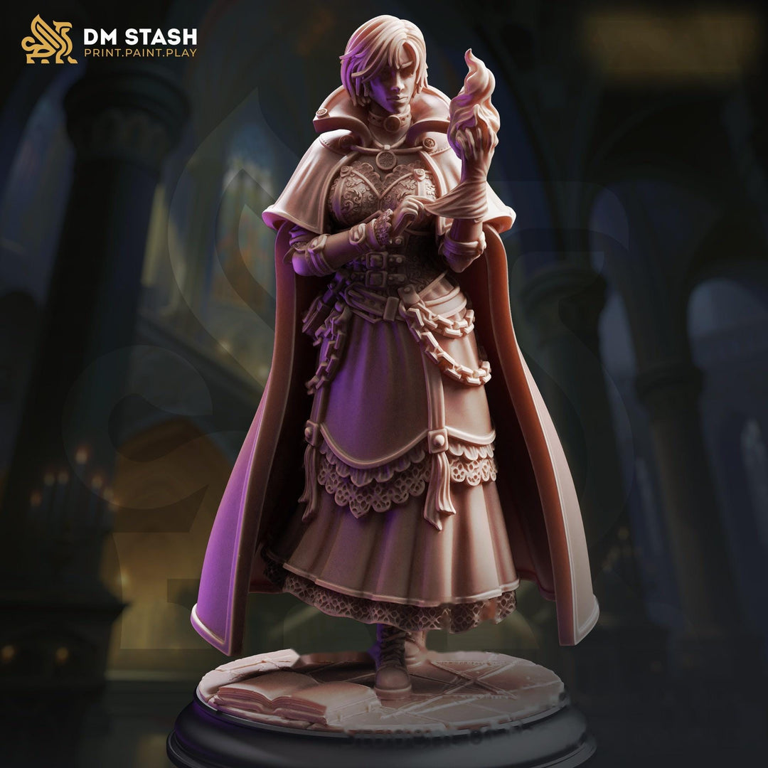 Female Wizard Miniature | Evocation Wizard Spellcaster | UNPAINTED Resin DnD Pathfinder