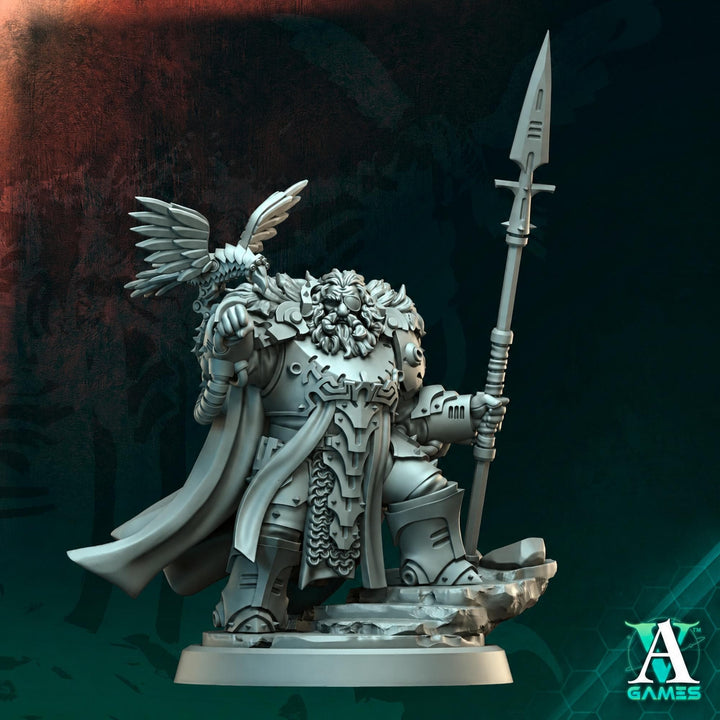 Sci-Fi Warlord Miniature | Raven Spear Commander | UNPAINTED Resin RPG Figure