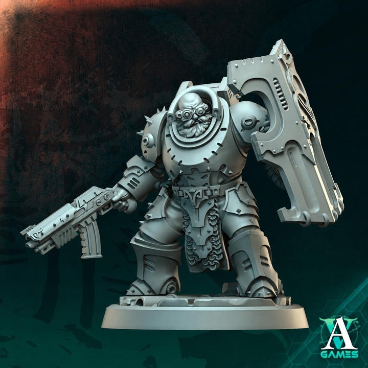 Sci-Fi Soldier Miniature | Shield Gunner Warrior | UNPAINTED Resin RPG Wargame