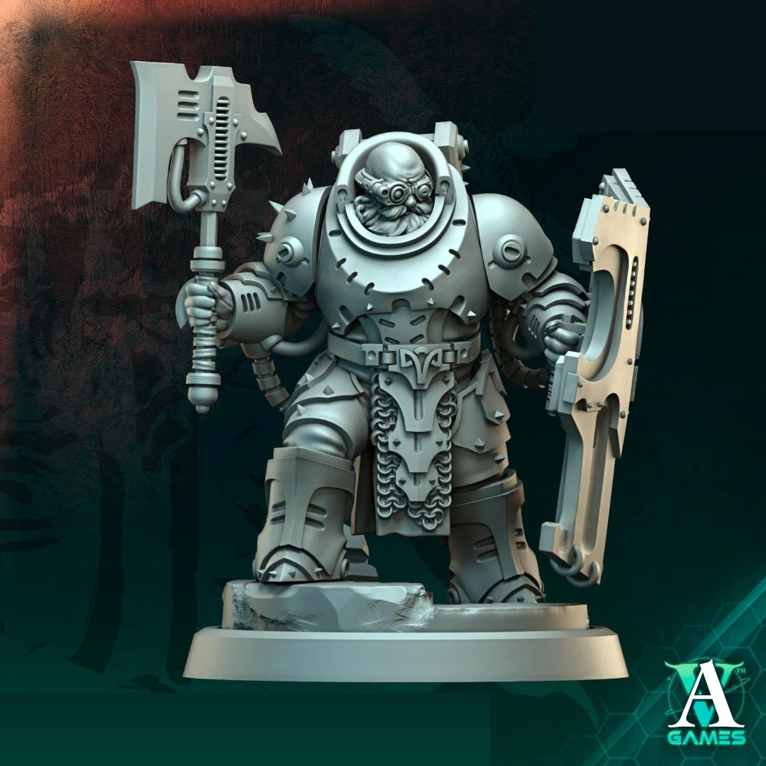 Sci-Fi Warrior Miniature | Shield Axe Soldier | UNPAINTED Resin RPG Wargame