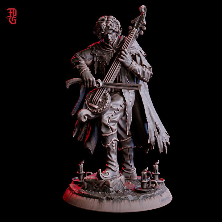 Bard Miniature | Fantasy Musician Spellcaster | UNPAINTED Resin DnD Pathfinder