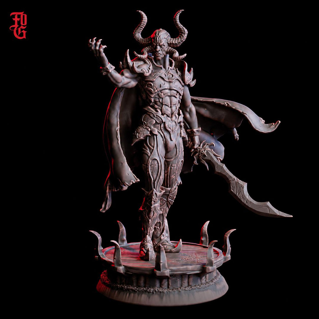 Warlock Miniature | Horned Dark Sorcerer | UNPAINTED Resin DnD Pathfinder