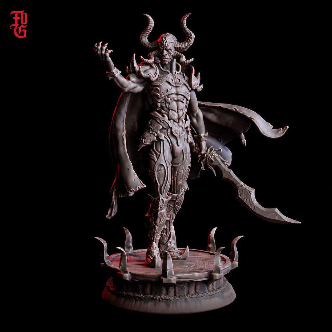 Warlock Miniature | Horned Dark Sorcerer | UNPAINTED Resin DnD Pathfinder