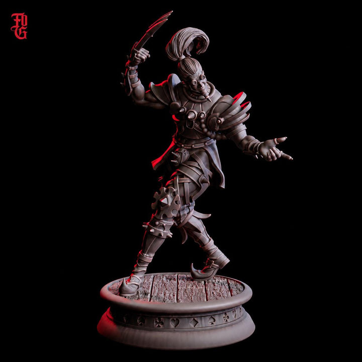 Rogue Miniature | Jester Trickster Assassin | UNPAINTED Resin DnD Pathfinder