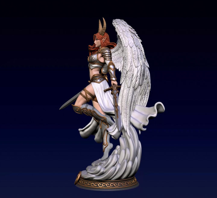 Female Angel Miniature | Taurus Zodiac Warrior NSFW Topless | UNPAINTED Resin DnD Pathfinder