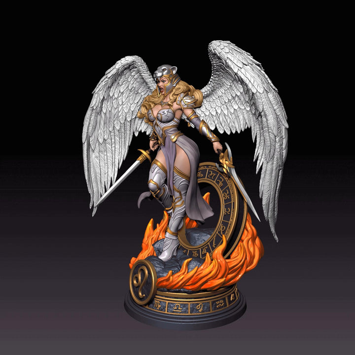 Female Angel Miniature | Leo Zodiac Warrior NSFW Topless | UNPAINTED Resin DnD Pathfinder