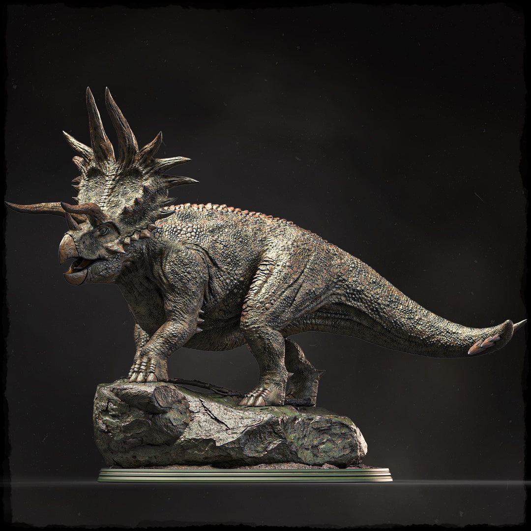 Triceratops Dinosaur Miniature, Horned Beast Monster, Unpainted Resin Tabletop RPG Figure