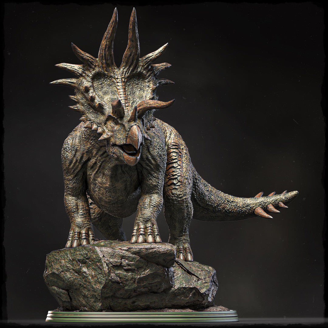 Triceratops Dinosaur Miniature, Horned Beast Monster, Unpainted Resin Tabletop RPG Figure