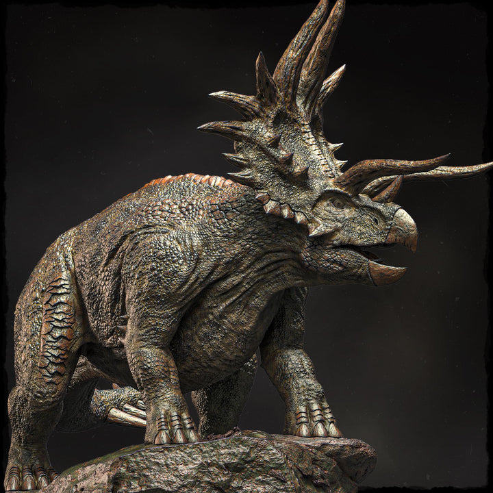 Triceratops Dinosaur Miniature, Horned Beast Monster, Unpainted Resin Tabletop RPG Figure
