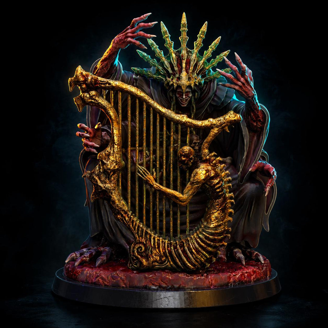 Demon Miniature | Cursed Harpist Boss | UNPAINTED Resin DnD Pathfinder