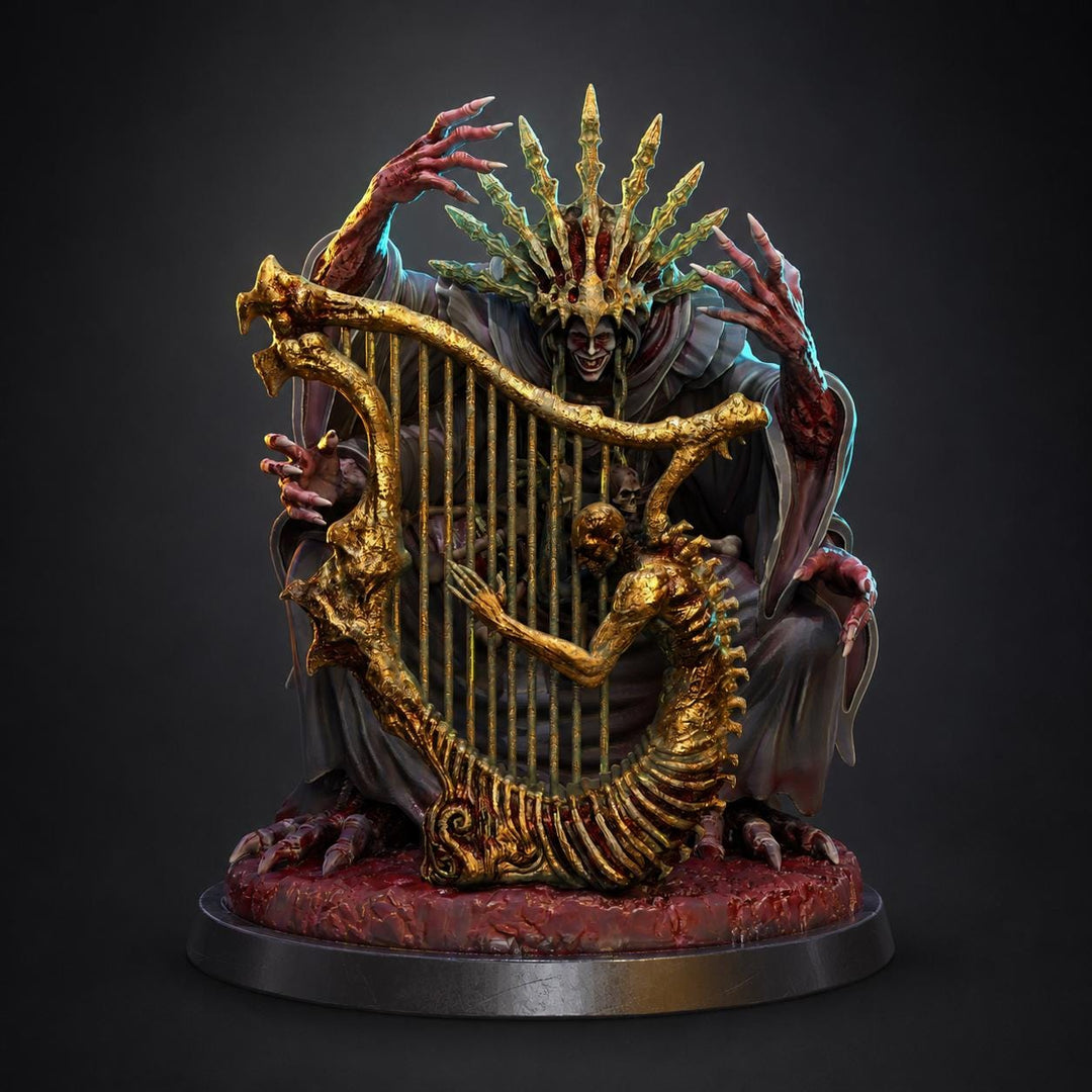 Demon Miniature | Cursed Harpist Boss | UNPAINTED Resin DnD Pathfinder