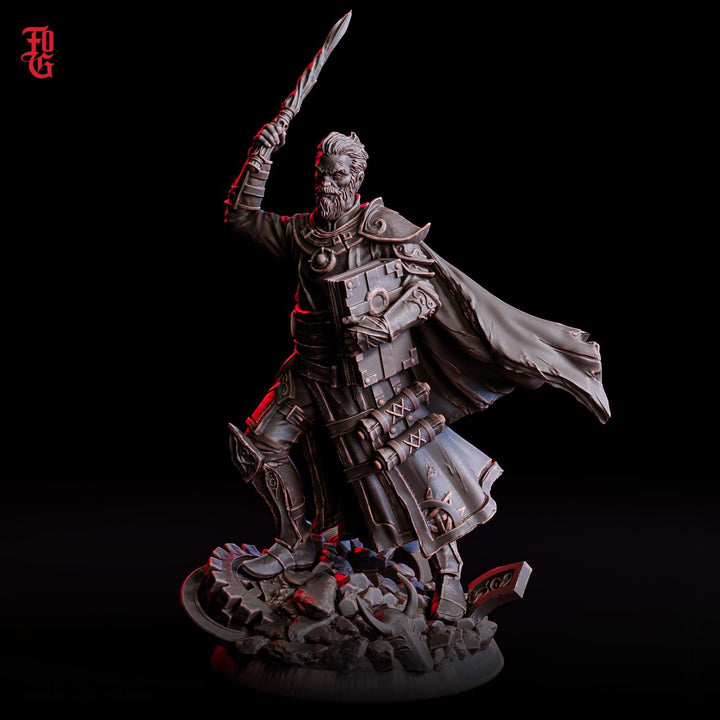 Wizard Miniature | Spellbook Battle Mage with Sword | UNPAINTED Resin DnD Pathfinder