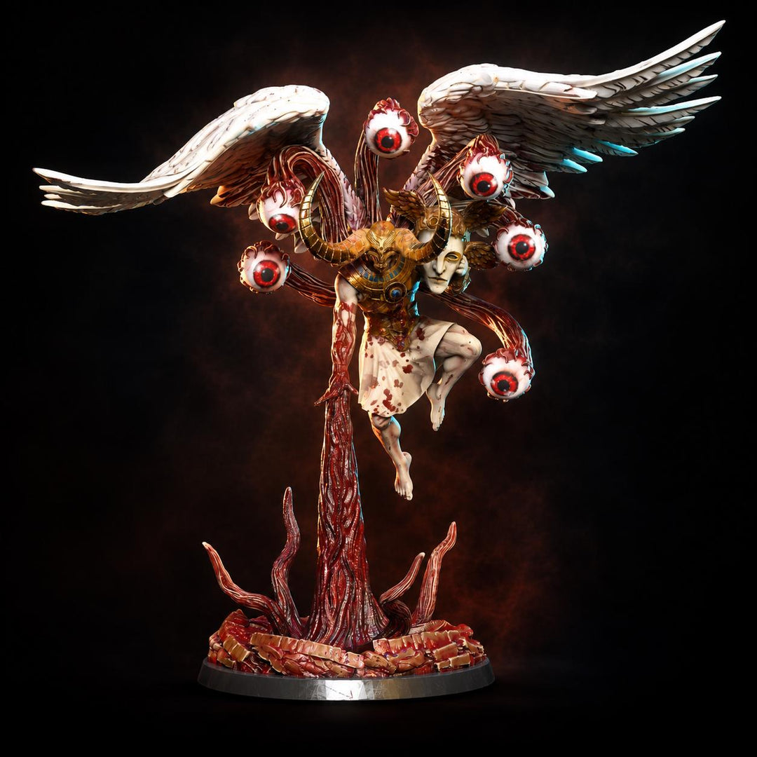 Fallen Angel Miniature | Winged Eye Demon Boss | UNPAINTED Resin DnD Pathfinder