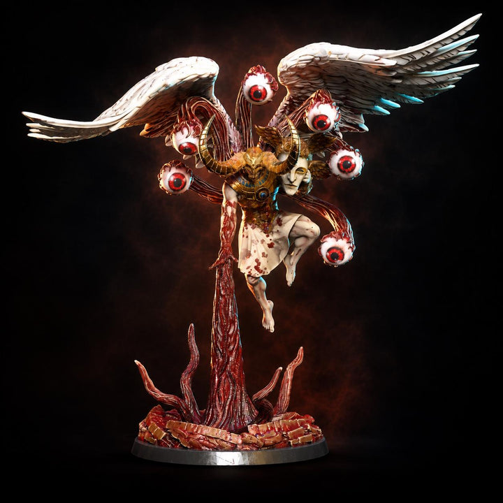 Fallen Angel Miniature | Winged Eye Demon Boss | UNPAINTED Resin DnD Pathfinder