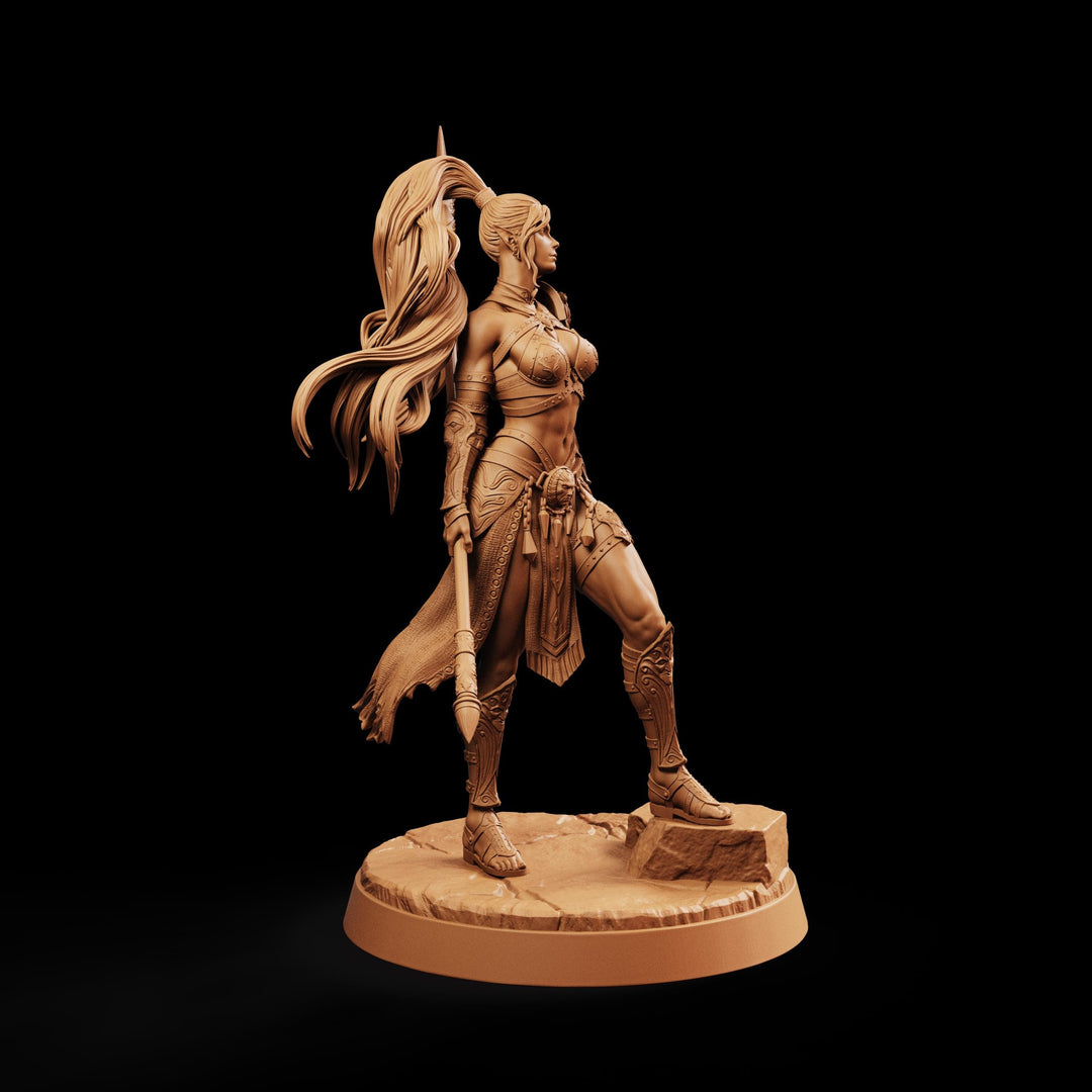 Female Elf Polearm Master Miniature, Thalira Spear Fighter Gladiator, PaintedOrNot Original DnD Pathfinder