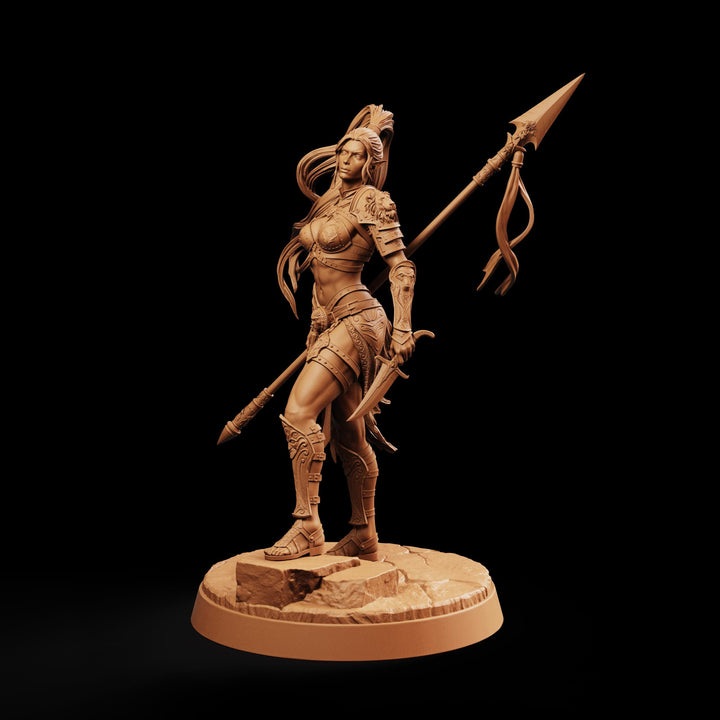 Female Elf Polearm Master Miniature, Thalira Spear Fighter Gladiator, PaintedOrNot Original DnD Pathfinder