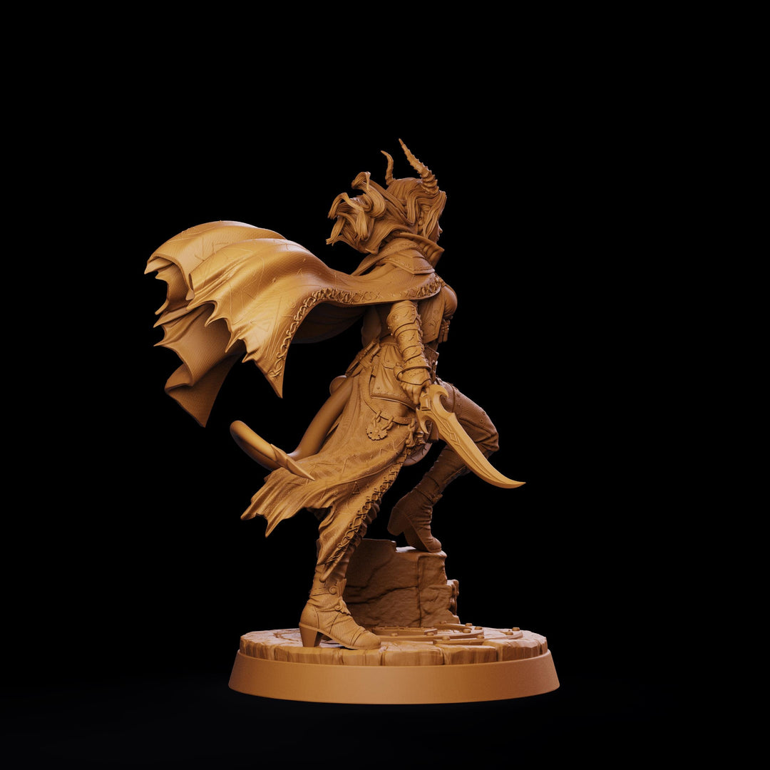 Female Tiefling Arcane Rogue Miniature, Belyra Spellblade, PaintedOrNot Original DnD Pathfinder