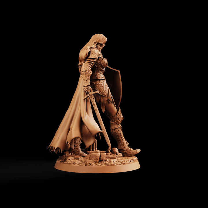 Female Paladin Miniature, Liora Sword Shield Holy Knight, PaintedOrNot Original DnD Pathfinder