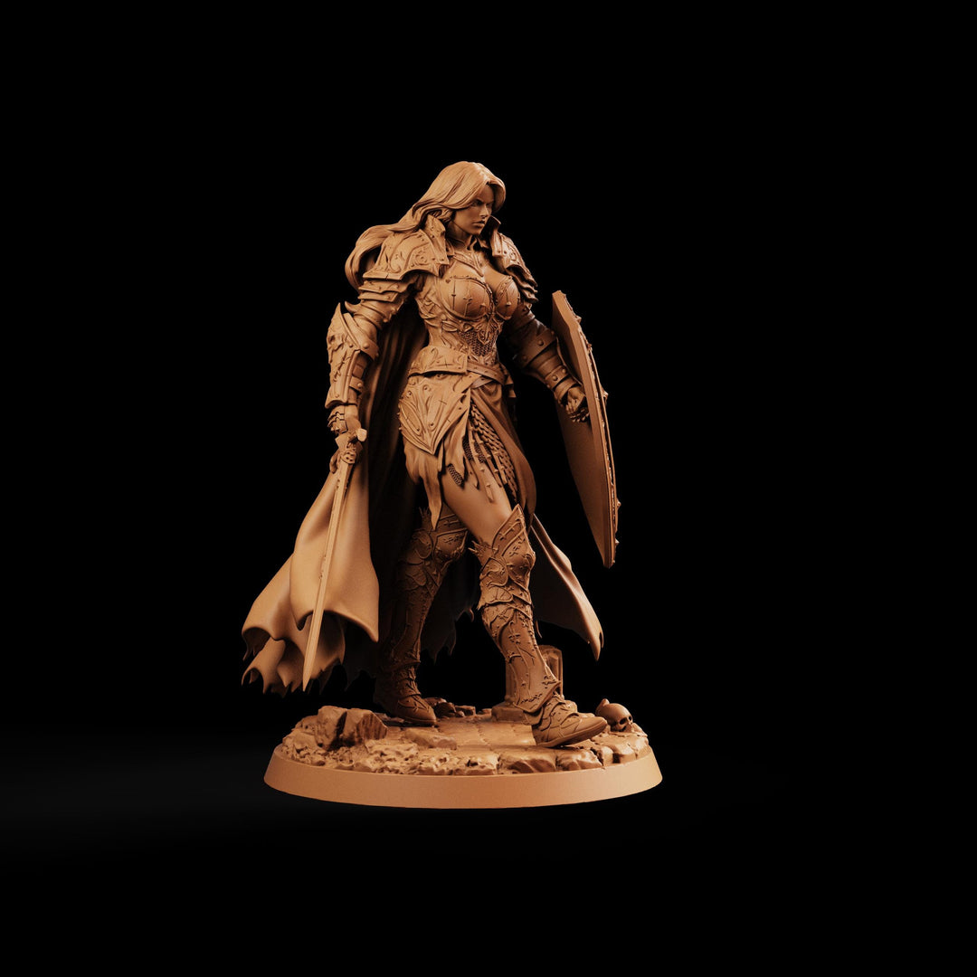 Female Paladin Miniature, Liora Sword Shield Holy Knight, PaintedOrNot Original DnD Pathfinder