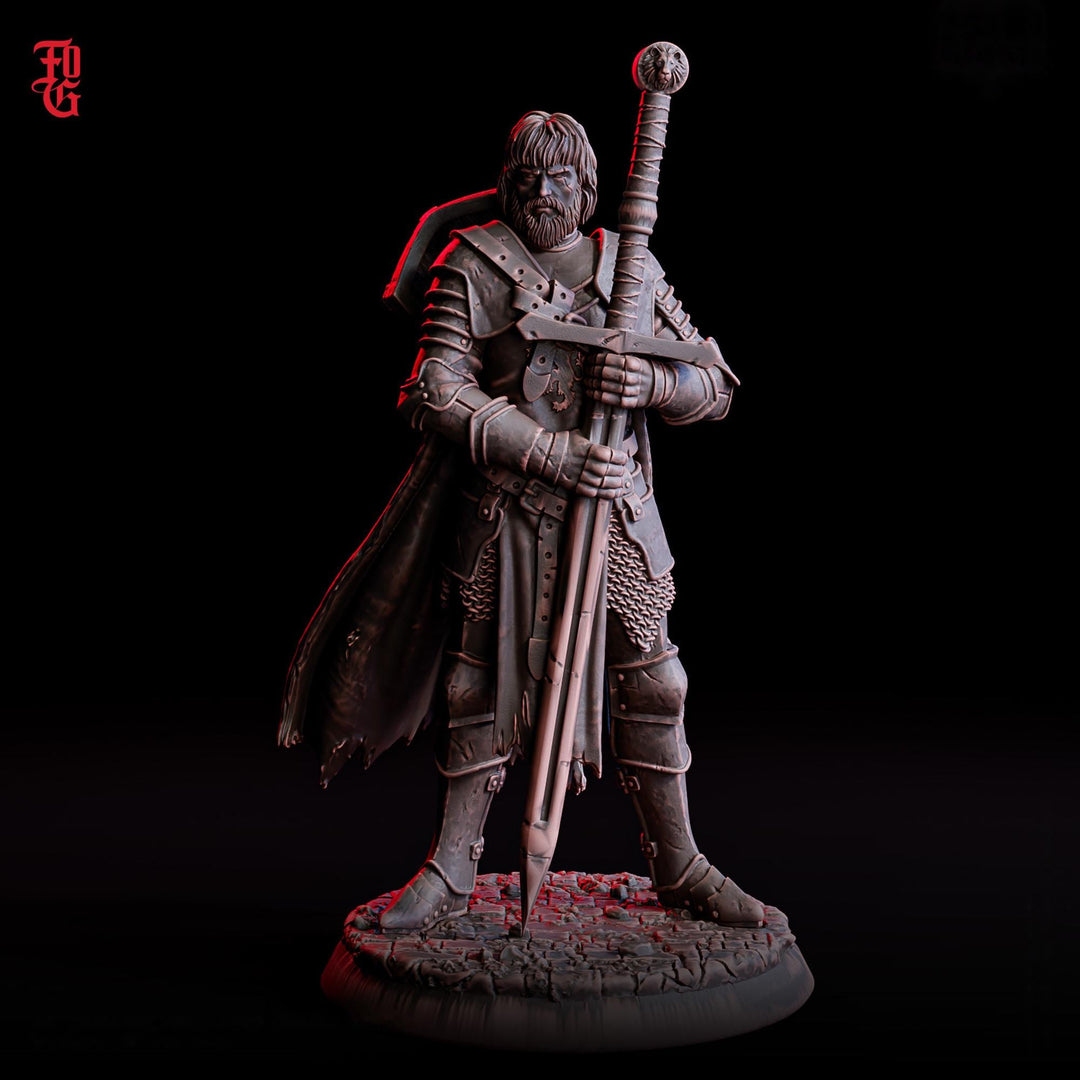 Human Fighter Miniature | Lone Battle Master Warrior | UNPAINTED Resin DnD Pathfinder