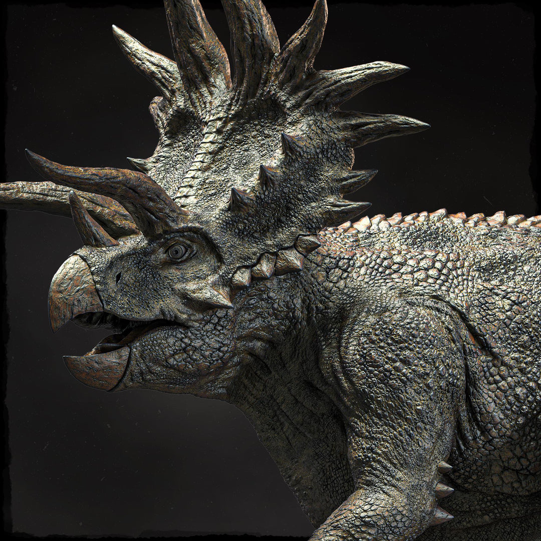 Triceratops Dinosaur Miniature, Horned Beast Monster, Unpainted Resin Tabletop RPG Figure