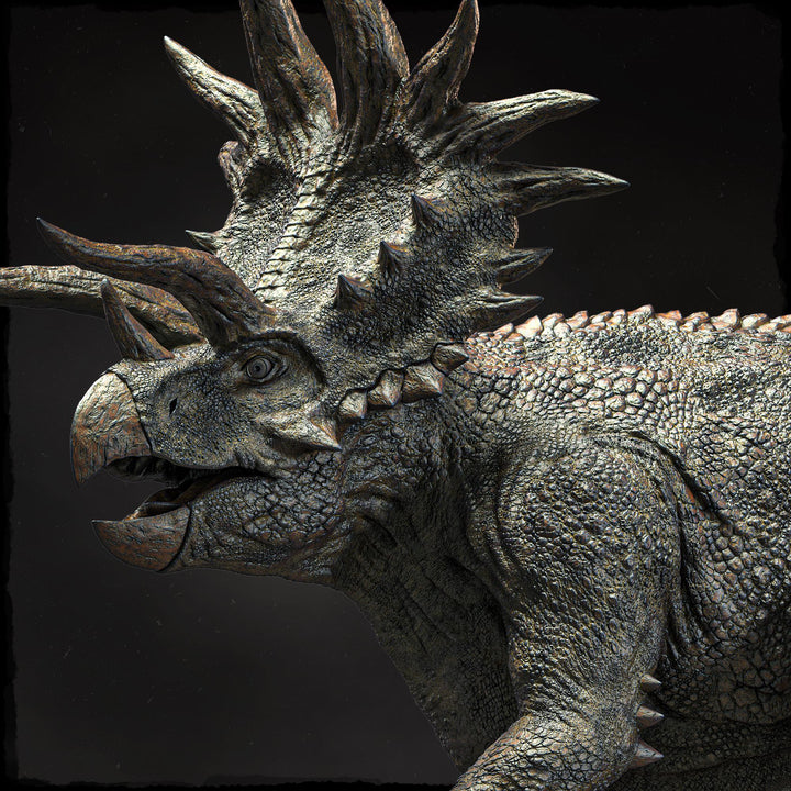 Triceratops Dinosaur Miniature, Horned Beast Monster, Unpainted Resin Tabletop RPG Figure