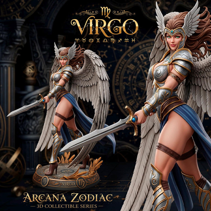 Female Angel Miniature | Virgo Zodiac Warrior NSFW Topless | UNPAINTED Resin DnD Pathfinder