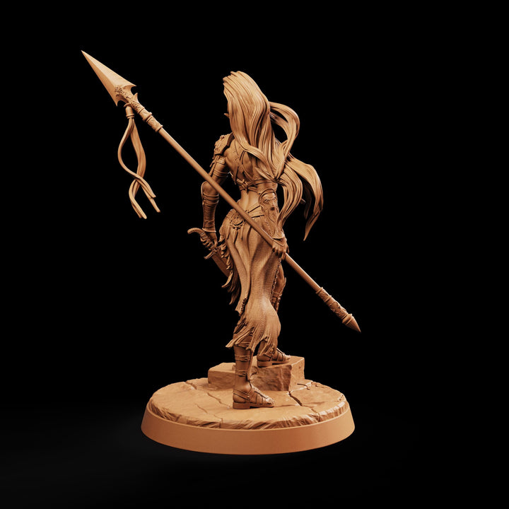 Female Elf Polearm Master Miniature, Thalira Spear Fighter Gladiator, PaintedOrNot Original DnD Pathfinder