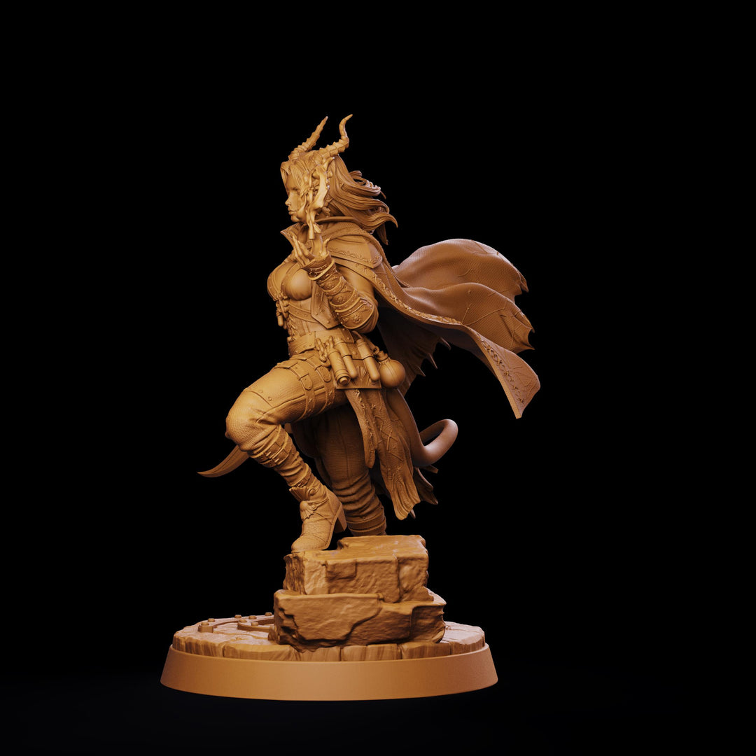 Female Tiefling Arcane Rogue Miniature, Belyra Spellblade, PaintedOrNot Original DnD Pathfinder
