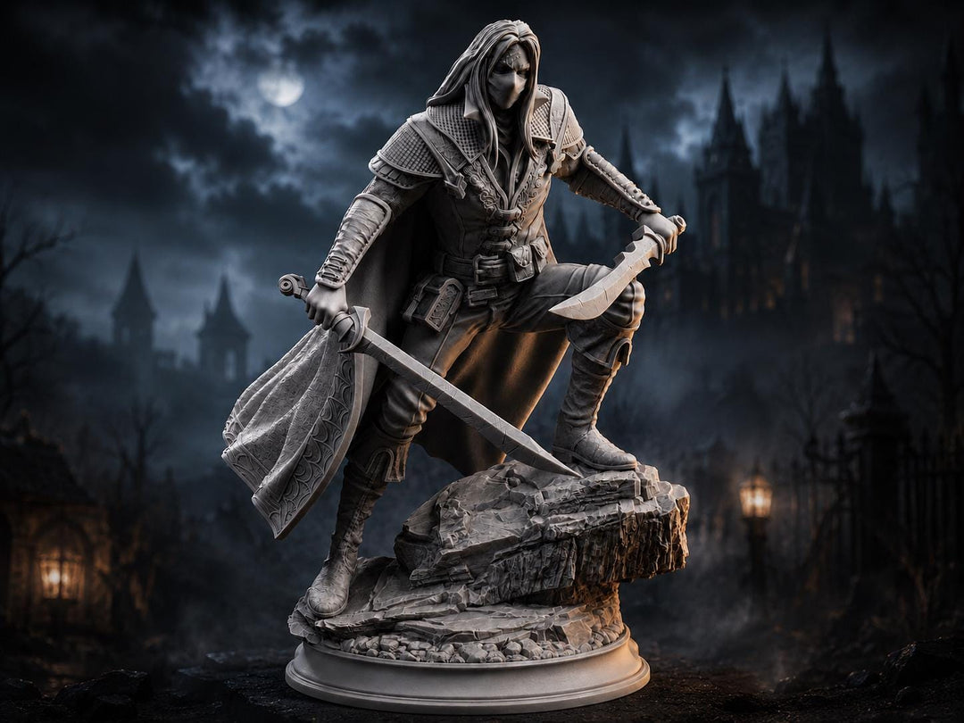 Masked Hexhunter Rogue Miniature | Witch Hunter Assassin | Unpainted Resin DnD Pathfinder