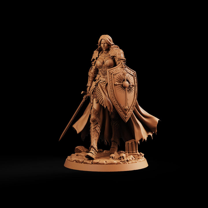 Female Paladin Miniature, Liora Sword Shield Holy Knight, PaintedOrNot Original DnD Pathfinder