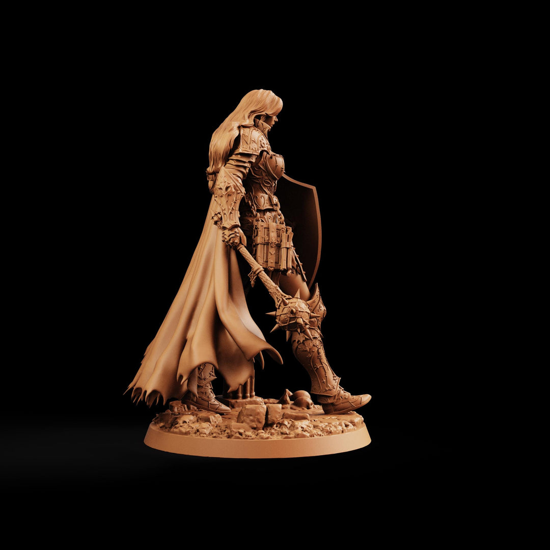 Female Cleric STL, Soleira Battle Priestess, PaintedOrNot Original Digital Mini for DnD 5E