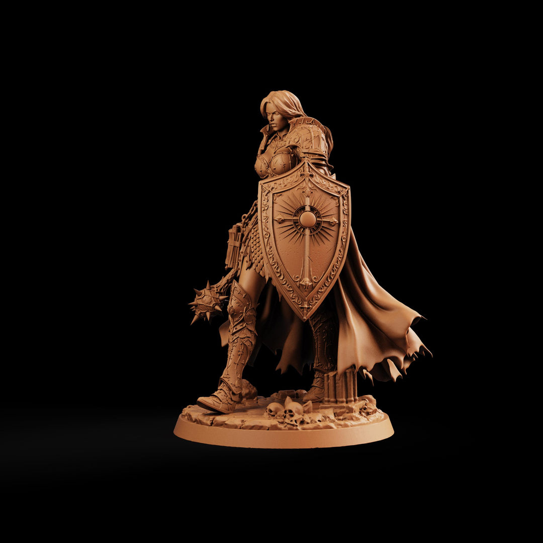 Female Cleric Miniature, Soleira Battle Priestess, PaintedOrNot Original Unpainted Mini | 5 Sizes