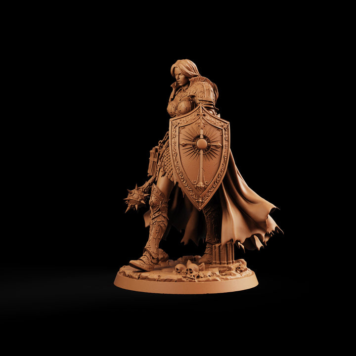 Female Cleric STL, Soleira Battle Priestess, PaintedOrNot Original Digital Mini for DnD 5E