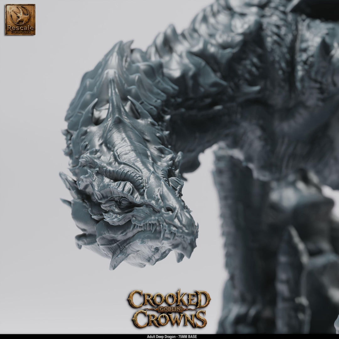Deep Dragon Miniature | Cave Dragon Boss Monster | Unpainted Resin DnD Pathfinder