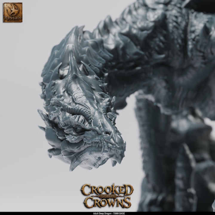 Deep Dragon Miniature | Cave Dragon Boss Monster | Unpainted Resin DnD Pathfinder