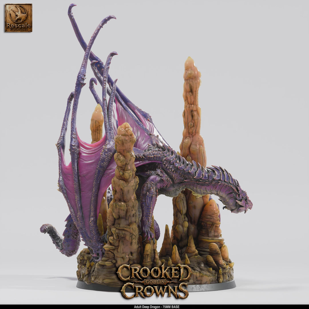 Deep Dragon Miniature | Cave Dragon Boss Monster | Unpainted Resin DnD Pathfinder