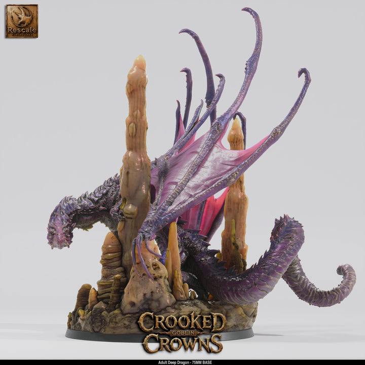 Deep Dragon Miniature | Cave Dragon Boss Monster | Unpainted Resin DnD Pathfinder