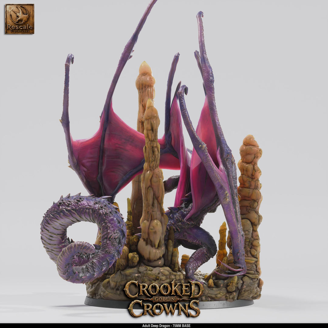 Deep Dragon Miniature | Cave Dragon Boss Monster | Unpainted Resin DnD Pathfinder