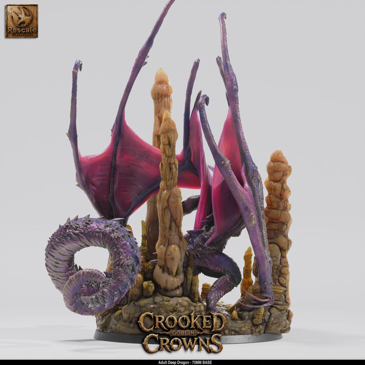 Deep Dragon Miniature | Cave Dragon Boss Monster | Unpainted Resin DnD Pathfinder