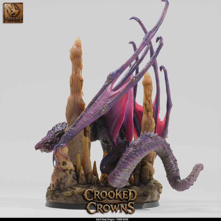 Deep Dragon Miniature | Cave Dragon Boss Monster | Unpainted Resin DnD Pathfinder