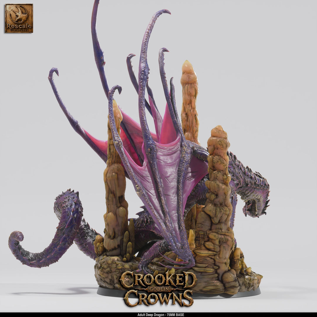 Deep Dragon Miniature | Cave Dragon Boss Monster | Unpainted Resin DnD Pathfinder